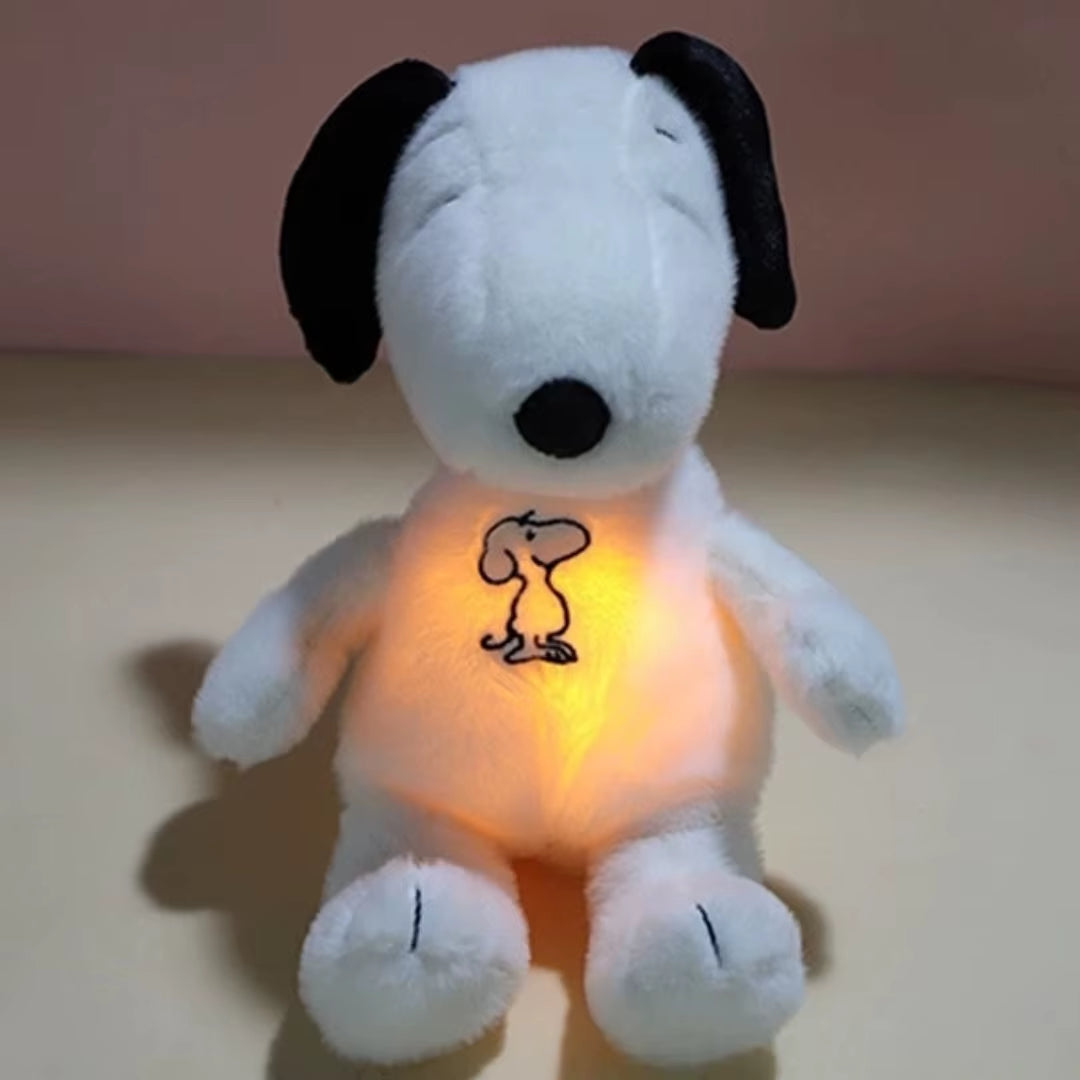 New Modes Baby Breathing Soothing Snoopy Dog Sleeping Companion Music and Light Plush Doll Toy Best Christmas Gift ﻿