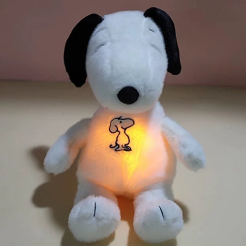 New Modes Baby Breathing Soothing Snoopy Dog Sleeping Companion Music and Light Plush Doll Toy Best Christmas Gift ﻿