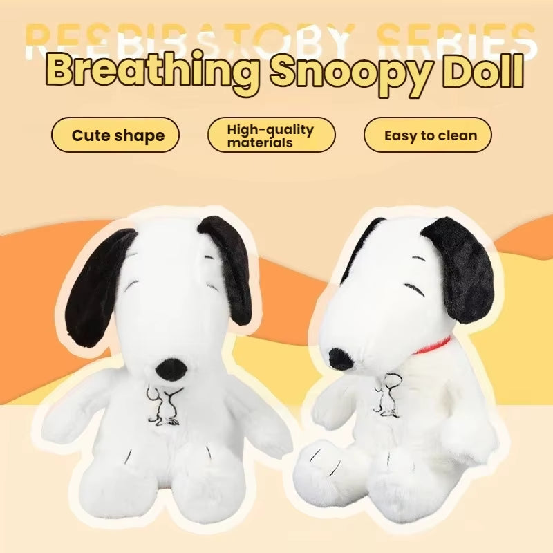New Modes Baby Breathing Soothing Snoopy Dog Sleeping Companion Music and Light Plush Doll Toy Best Christmas Gift ﻿